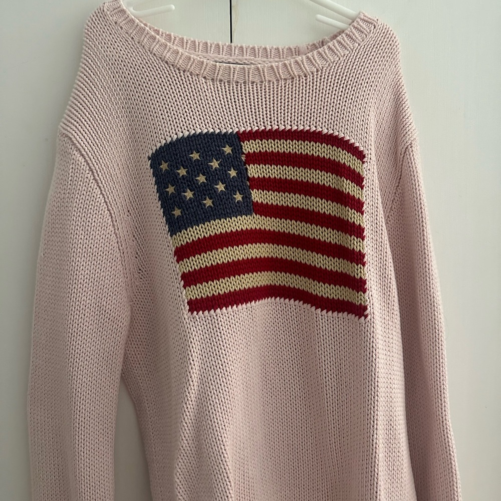 Polo Ralph Lauren pink American flag sweater - worn once